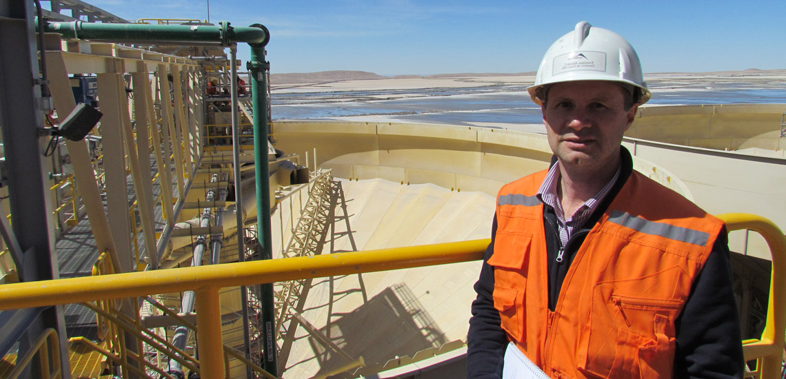 World’s largest tailings paste thickener with picket rake structure at a copper mine in Chile